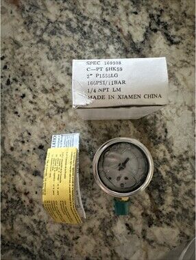 AMETEK Model 1555 (P1555LG) liquid-filled pressure gauge Spec 169308 NEW